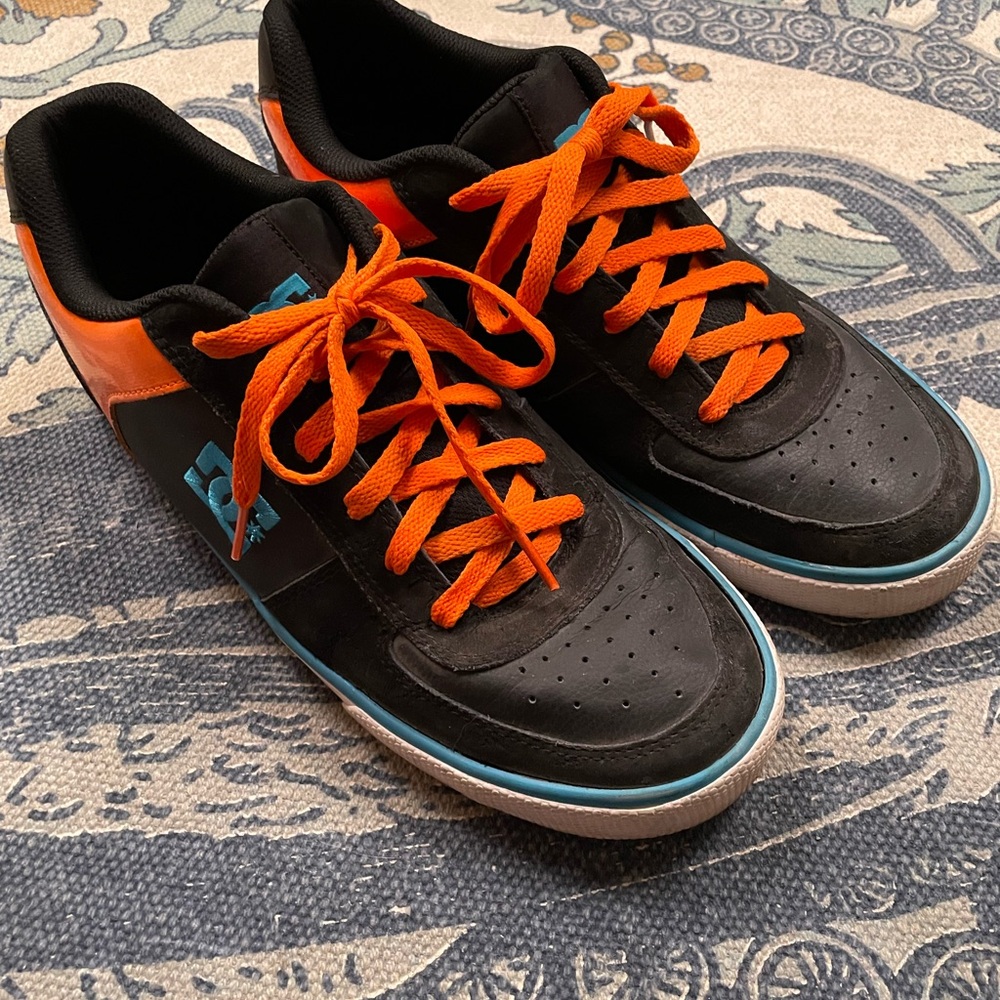 DC Men's Black and Orange Sneakers